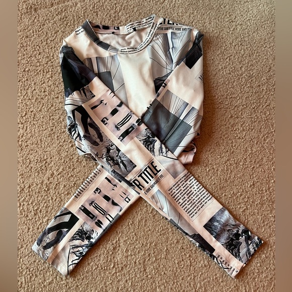 Newspaper Print Bodysuit - Picture 2 of 3